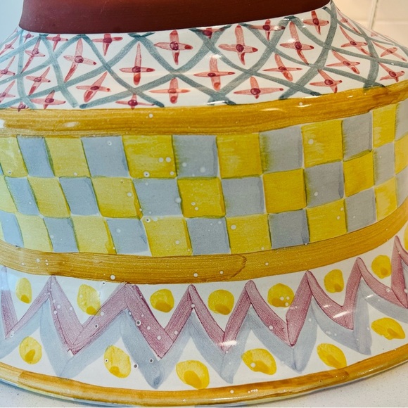 Vintage 1983 MacKenzie-Childs Bearded Iris Hand-Painted Majolica Tureen with Lid - Picture 7 of 7